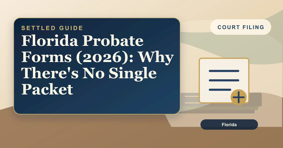 Florida Probate Forms (2026): Why There's No Single Packet
