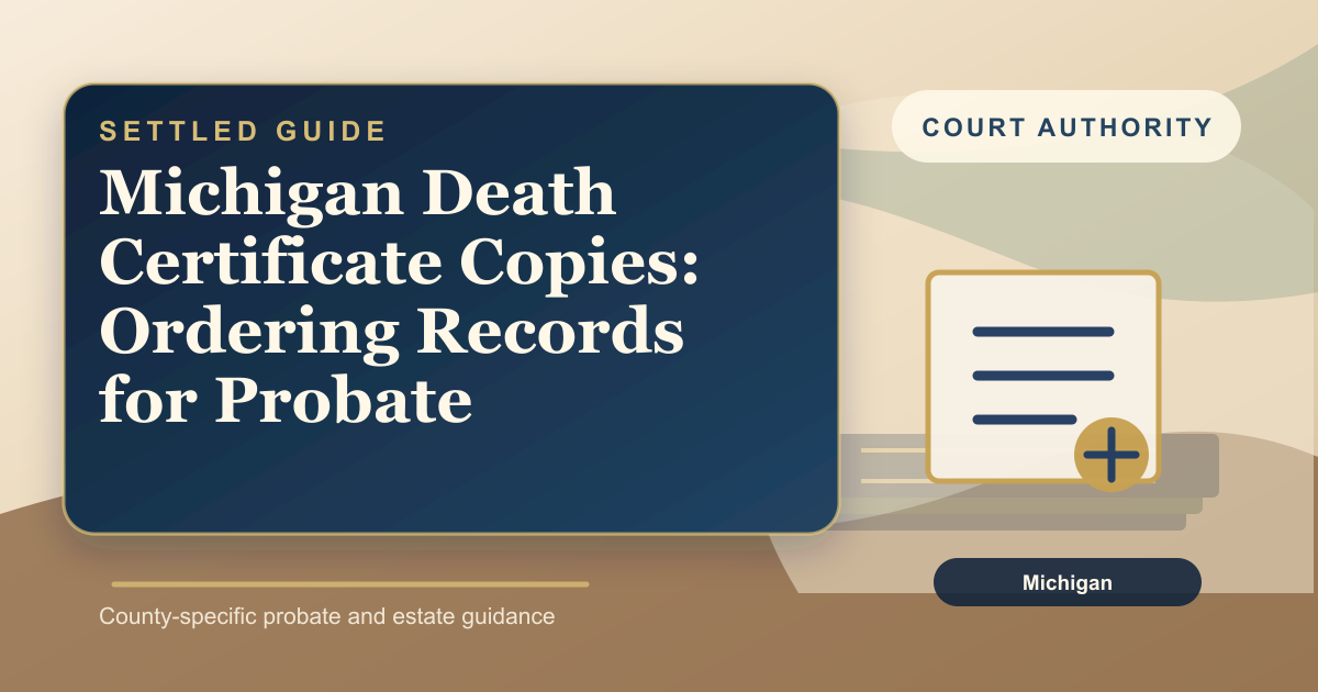 Michigan Death Certificate Copies: Ordering Records for Probate