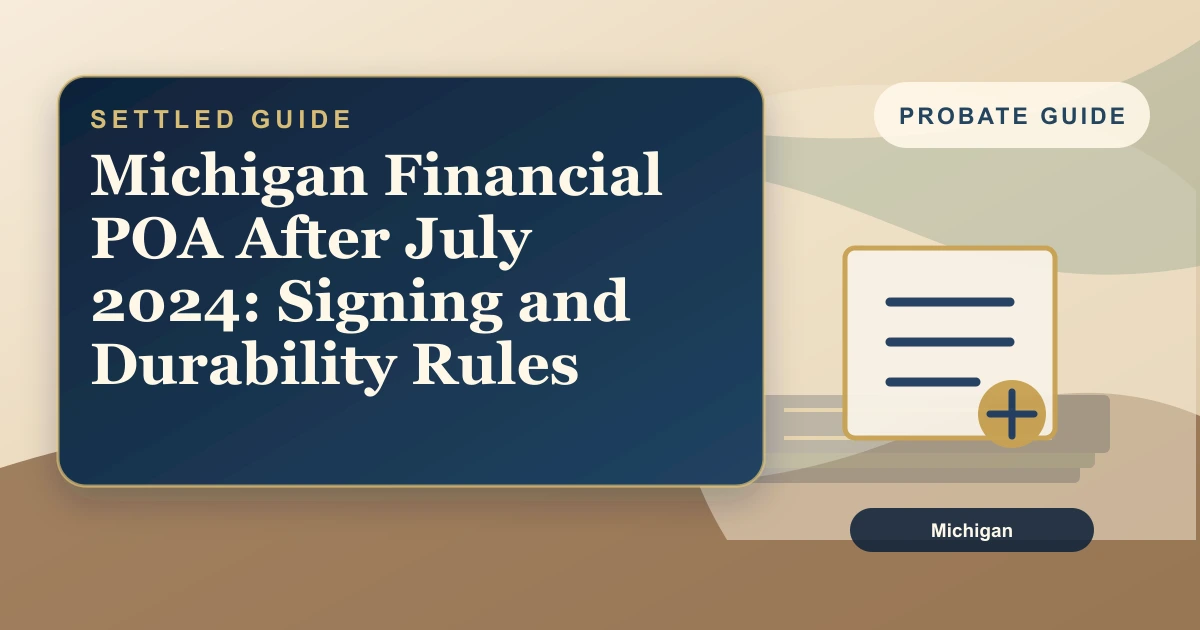 Michigan Financial POA After July 2024: Signing and Durability Rules