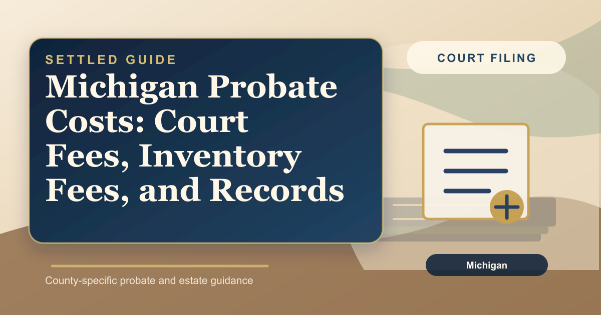 Michigan Probate Costs and Court Fees