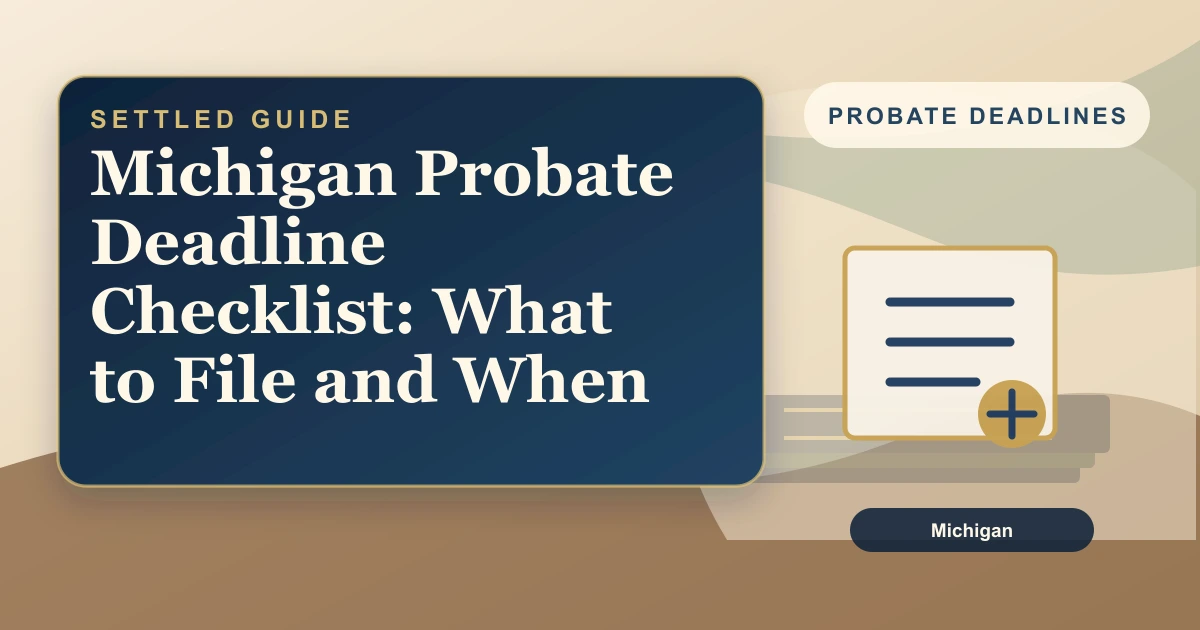 Michigan Probate Deadline Checklist: What to File and When