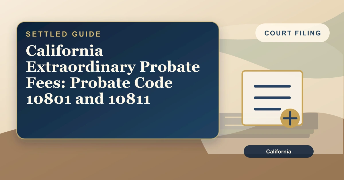 California Extraordinary Probate Fees: Probate Code 10801 and 10811