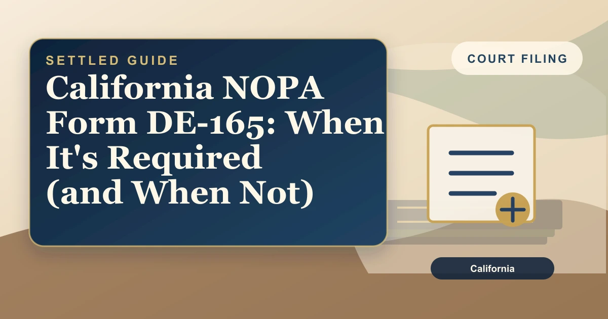 California NOPA Form DE-165: When It's Required (and When Not)