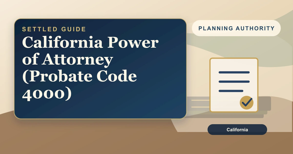 California Power of Attorney (Probate Code 4000)