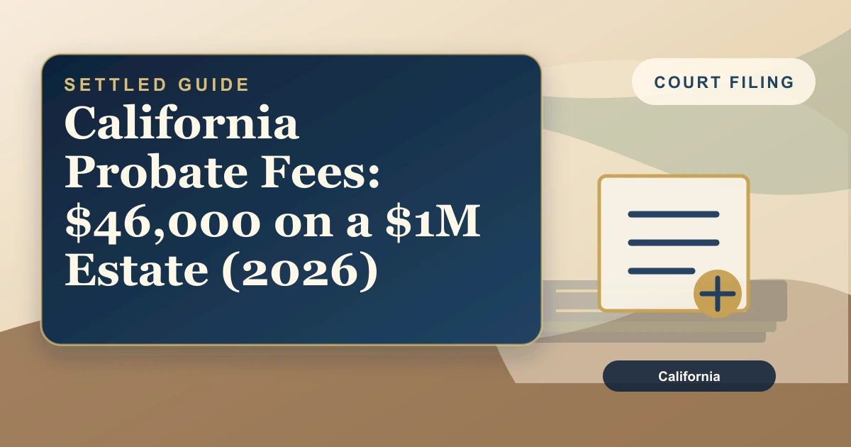 California Probate Fees: $46,000 on a $1M Estate (2026)