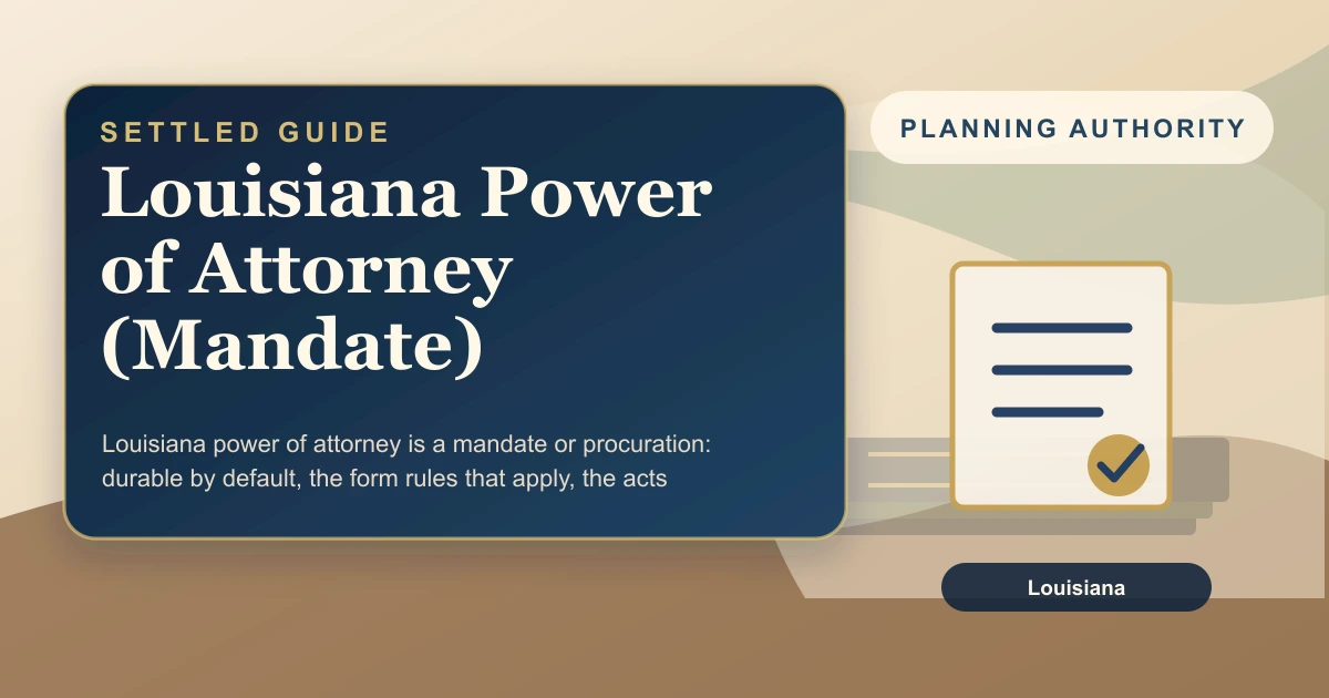 Louisiana Power of Attorney (Mandate)
