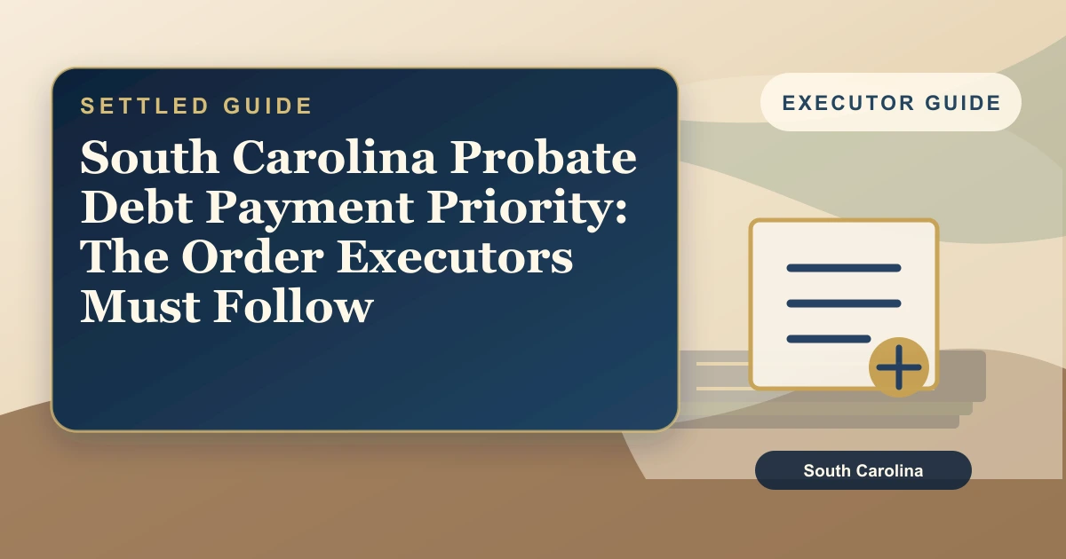 South Carolina Probate Debt Payment Priority: The Order Executors Must Follow